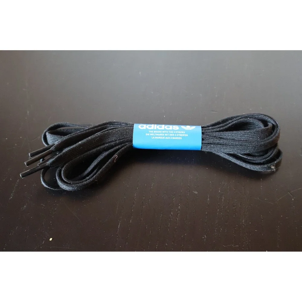 Adidas Originals Black Flat Replacement Shoelaces New